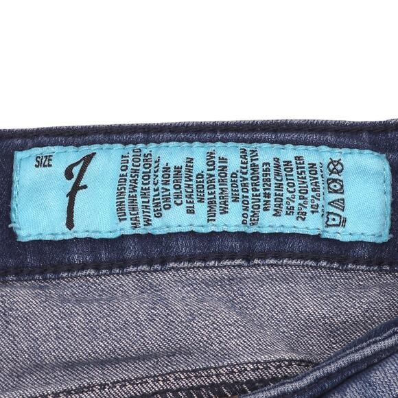 Indigo Rein Jeans Womens 7 Juniors Blue Skinny Distressed Stretch Denim Whiskers - Picture 8 of 13